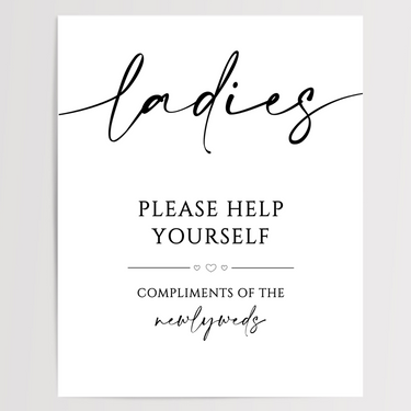 Ladies Printed Wedding Signs